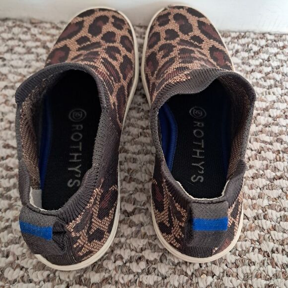 Rothy’s Shoes Women's 7.5 The Chelsea Sneaker Boot Wildcat Cheetah Printed Knit - Picture 4 of 8